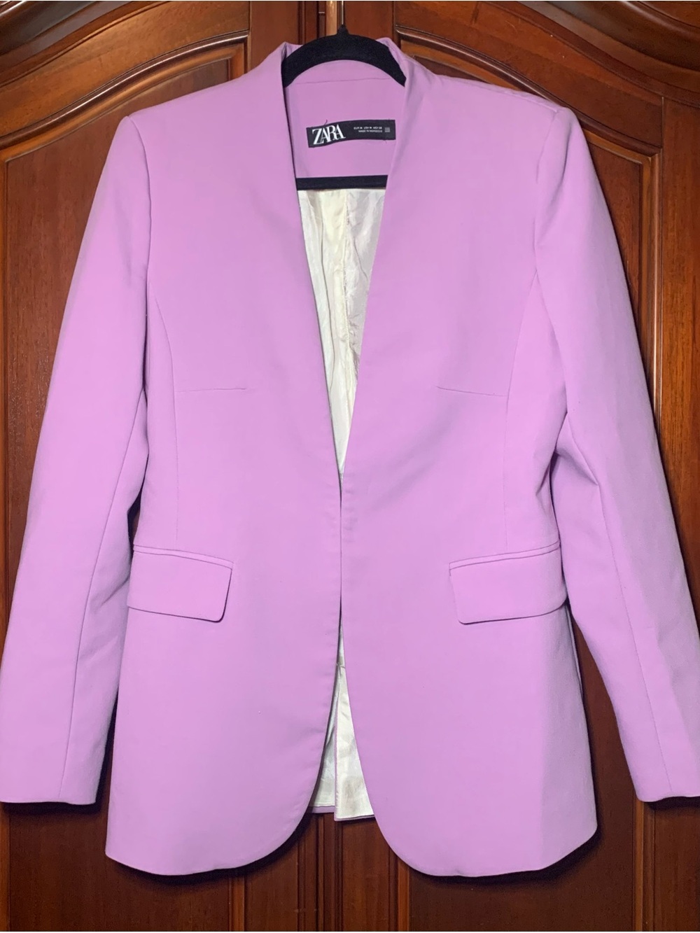 ZARA Lavender Open-Front Tailored Blazer
